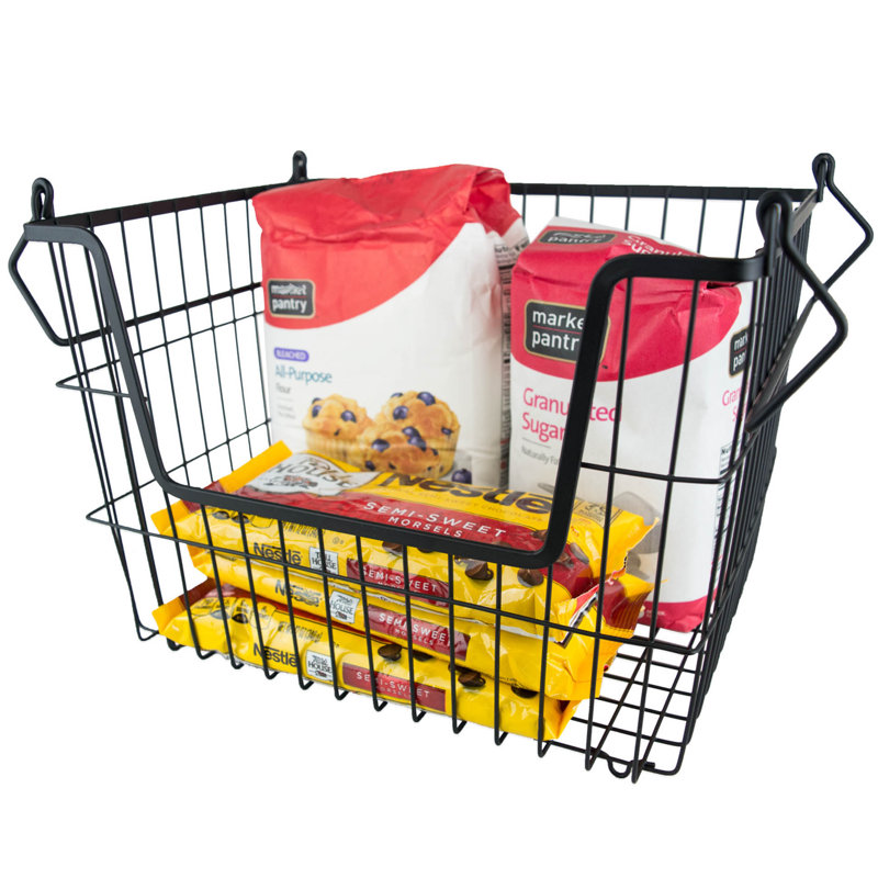 Panier en métal Ohagan, Noir, H 10,8 po x l 9,8 po x P 12,6 po