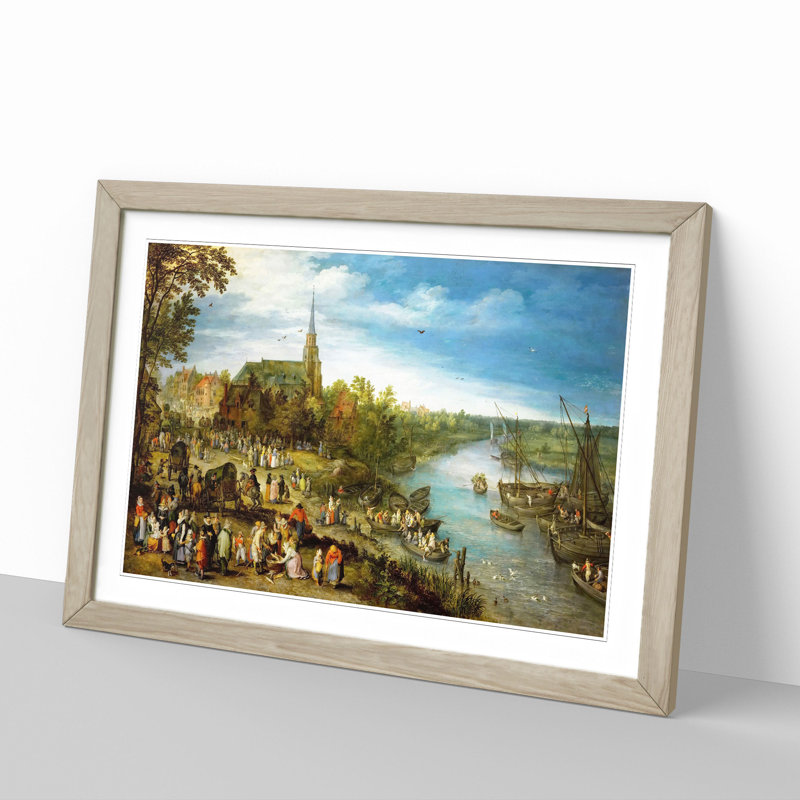 Parish Fair in Schell by Pieter Bruegel the Elder - Framed Print, 36cm H x 48cm W x 2cm D, Oak Framed
