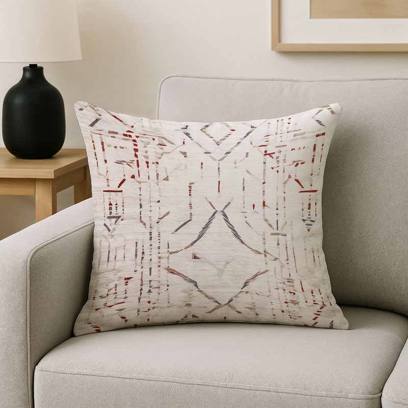 Coussin décoratif intérieur et extérieur Modern, Gris abstrait 16, Carré 16 po