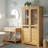 44.7" Freestanding Garage Storage Cabinet with Glass Doors, 4 Built-In Drawers & 20" Deep Shelves – Solid Pine Wood Utility Organizer-1336609043