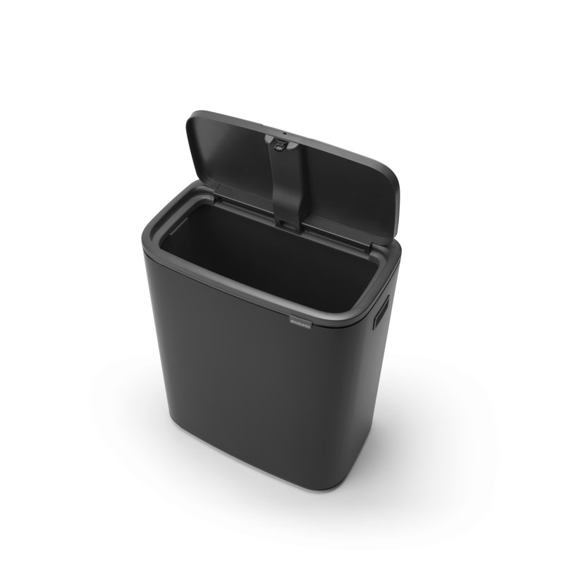 Bo Touch Bin, 60 litre, with 1 inner Plastic Bucket, Black