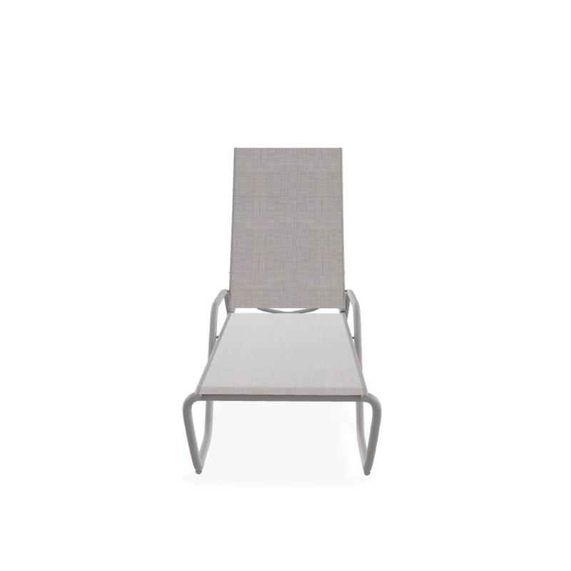 Outdoor Rust-Resistant Metal Chaise Lounge, Textured Warm Gray, Sand Dollar