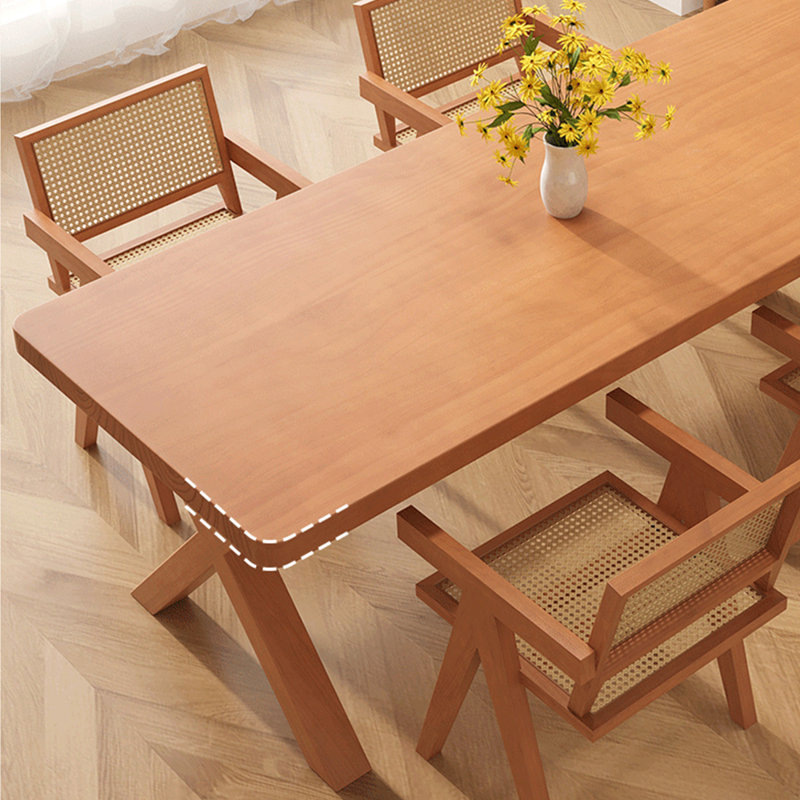 Modern simple solid wood rectangular table set, 29.5"H x 78.7"L x 31.4"W