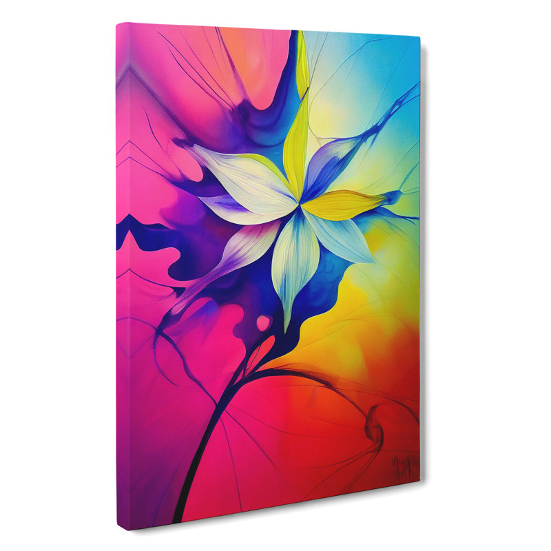 Paint Splash Flower No.4 Abstract - Wrapped Canvas, 50cm H x 35cm W x 3cm D