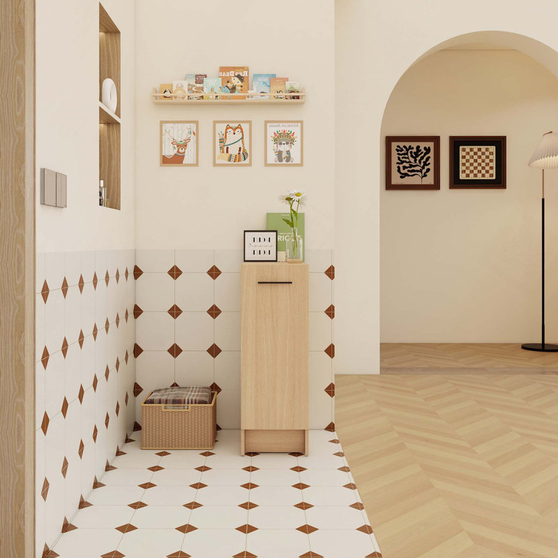 Slim Freestanding Bathroom Storage Cabinet With Single Door For Tight Spaces Hidden Storage And Two Handle Finishes