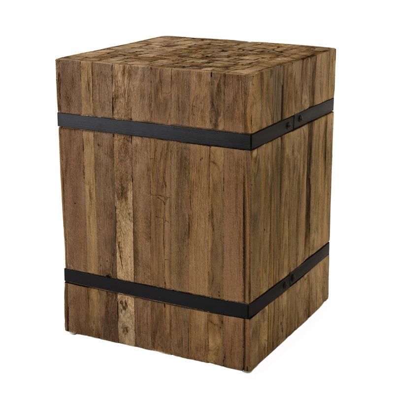 Pierre Solid Wood Block End Table