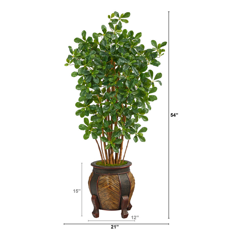 Olive artificielle dans un vase décoratif, H 54 po x l 21 po x P 14 po