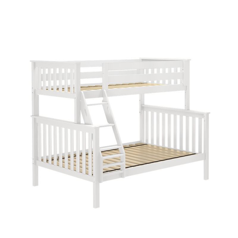  Benjahmin Kids Solid Wood Bunk Bed, White, Twin Over Full