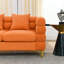 Grand canapé d'angle de 81,5 pouces en forme de L. Design moderne épuré pour la chambre à coucher. Cadre en bois massif et en métal. Matériau orange, rembourrage en mousse. 3 coussins, capacité de siège de 250 lb.-2091264083