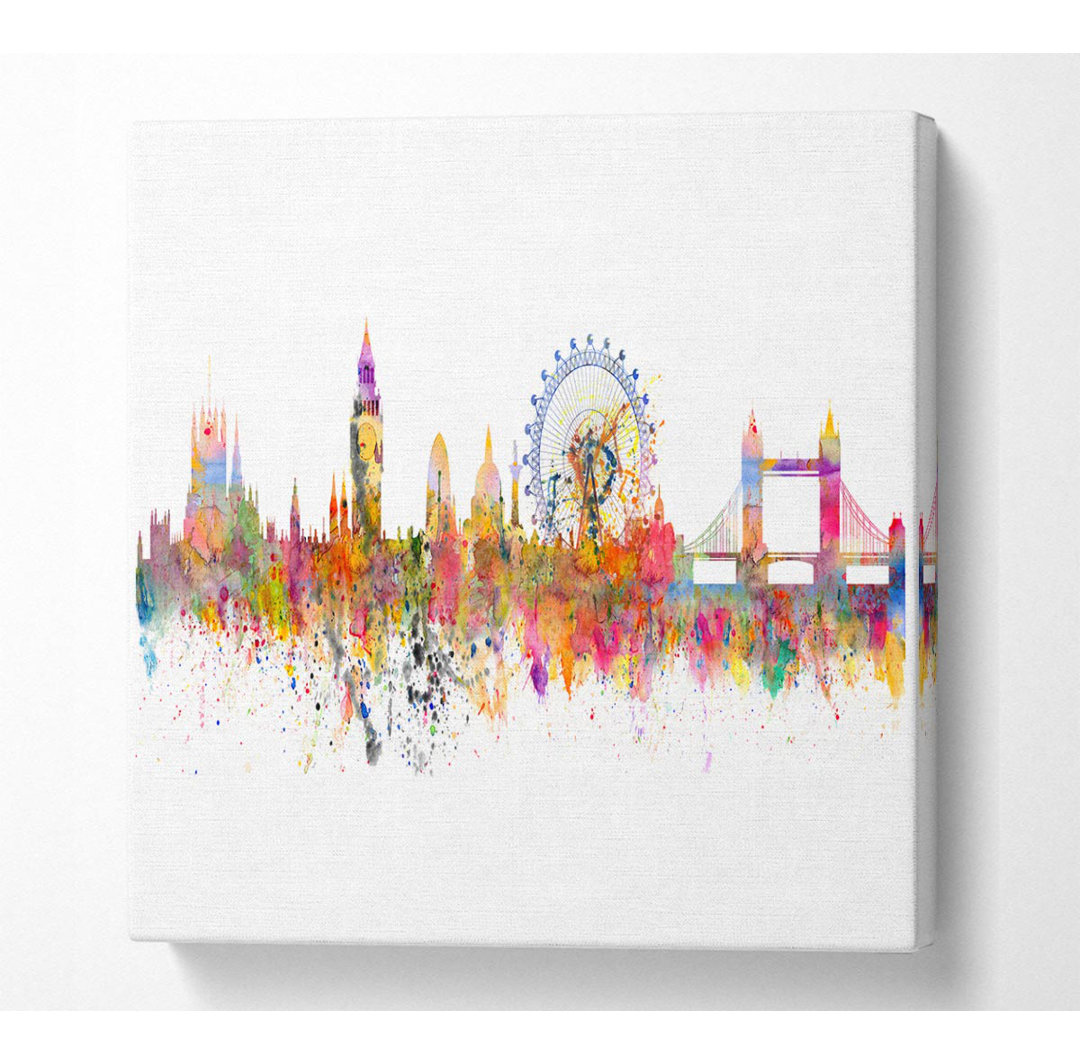 Abreya London Skyline Splatter - Leinwanddrucke auf Wrapped Canvas