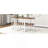Modern 7-Piece Dining Table Set With Faux Marble Compact 55Inch Kitchen Table Set For 6, White+Cherry