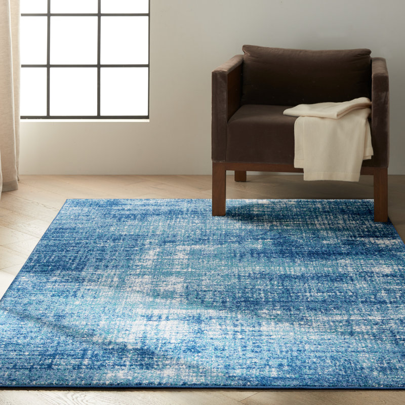 Ivory Abstract Power-Loomed Synthetic Rug 7'10" x 9'10"