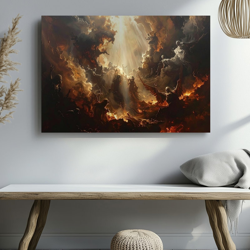 Toile «Heavenly Descent», art de la bataille de lumière et d'ombre, H 11 po x l 14 po