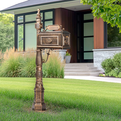 Metal Post Mounted Mailbox