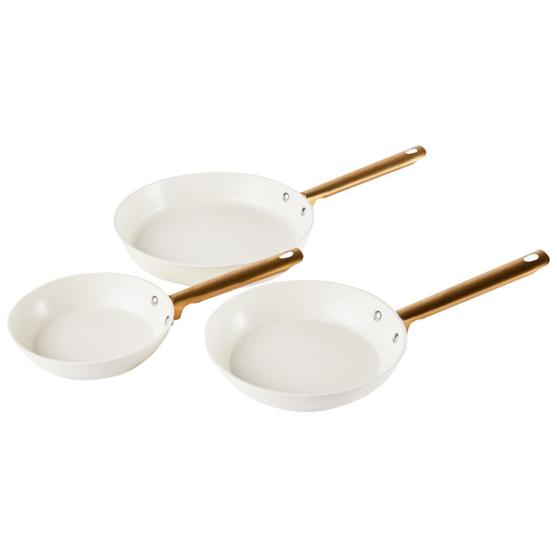 Set of 3 Frying Pans ELITE PRO, Off White