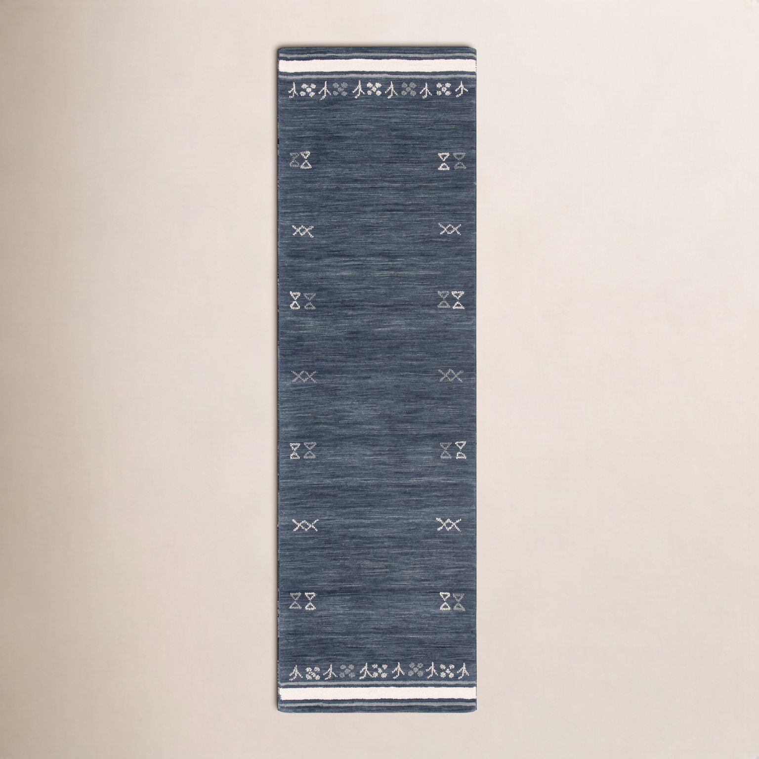 Santiago Charcoal Handmade Wool Geometric Rug, Runner 2'3" x 14'