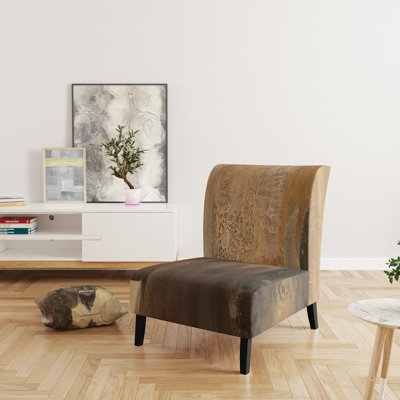 Into The Wild Gold Buffalo - Modern Farmhouse Upholstered Slipper Chair