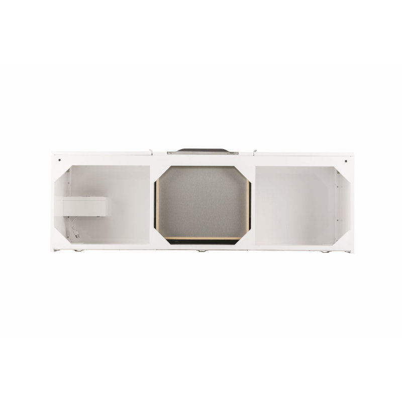 Mercer Island 60'' W Double Vanity, Glossy White, Glossy White, Radiant Gold