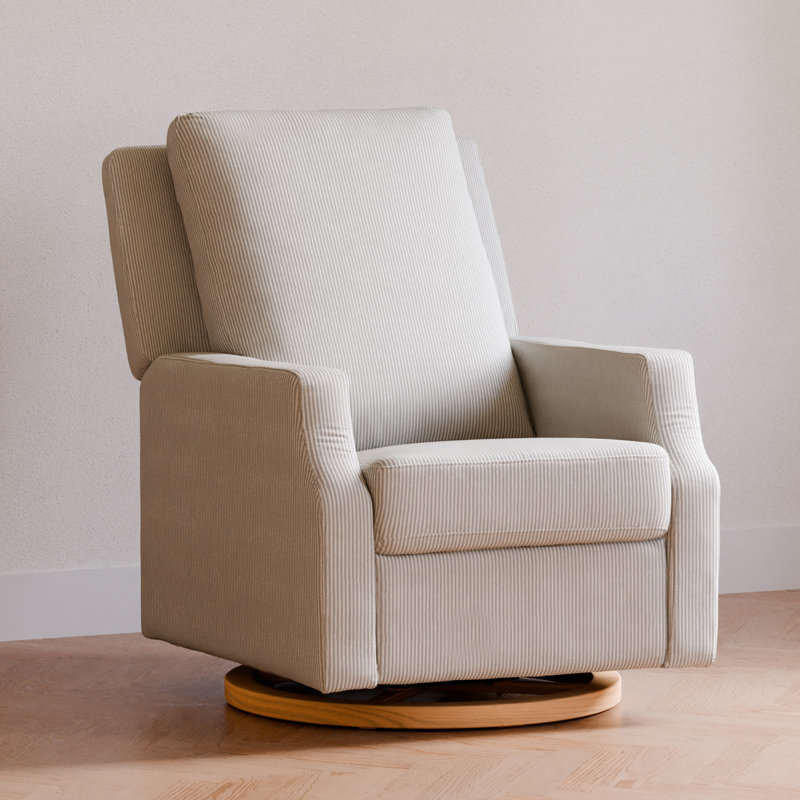 Crewe Recliner and Swivel Glider, Beige Polyester Blend