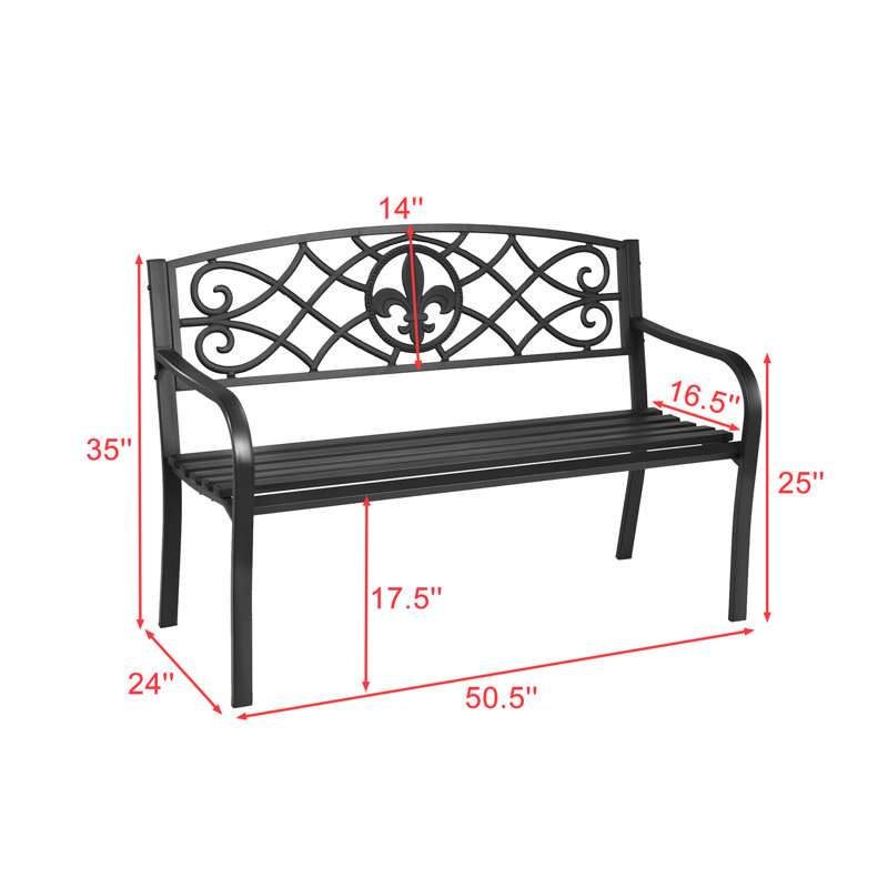 Banc de jardin extérieur en acier