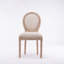 Ensemble de 2 chaises de salle à manger style français avec structure en bois massif et dossier ovale en lin