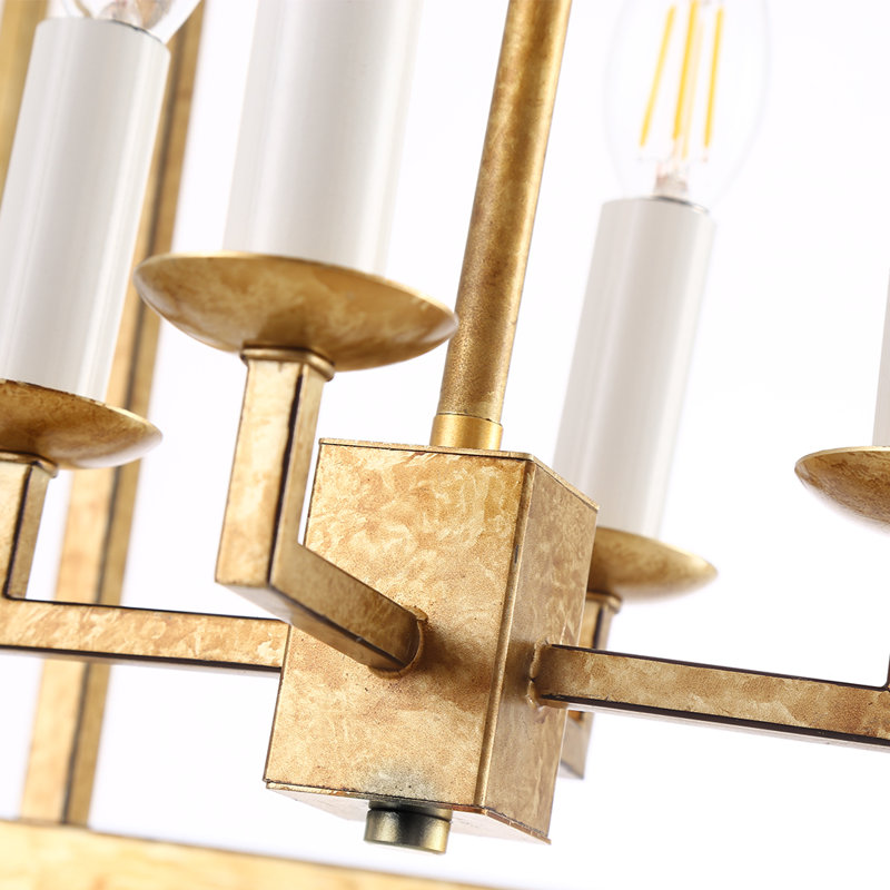 Luminaire suspendu cage en lanterne ouverte 4 lumières Labarre, Doré