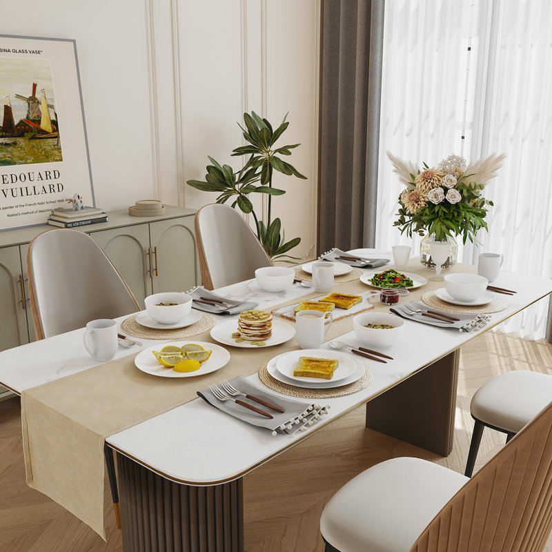 Latitude Run® 16-piece White Bone China Dinnerware With Lightweight Durable Chip Resistant Design Service For 4