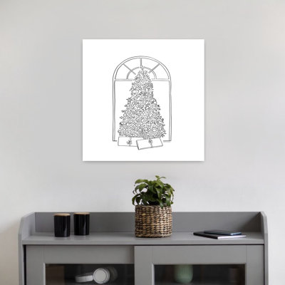 Christmas Tree Line Drawing Abstract Contemporary Christmas Tree Art