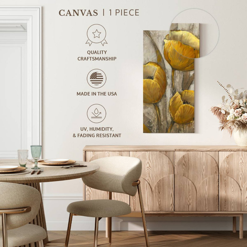 Tulipes ocre I, H 24 po x l 12 po