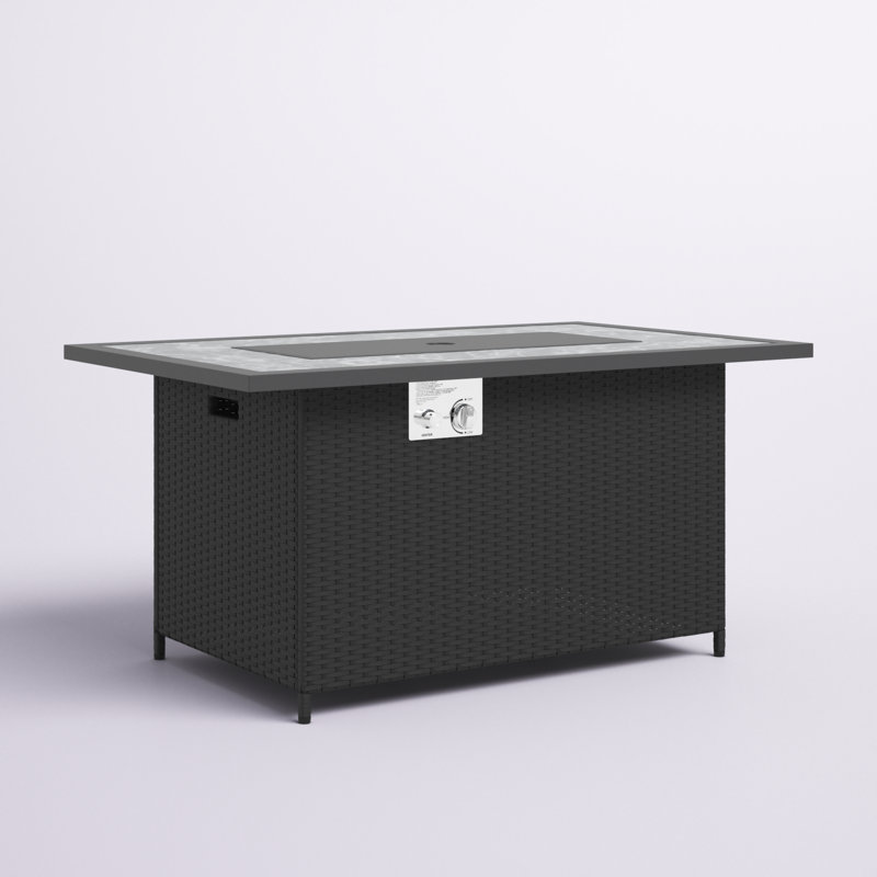 Table de foyer d'extérieur au propane H 28,5 po x l 52 po Anatilde