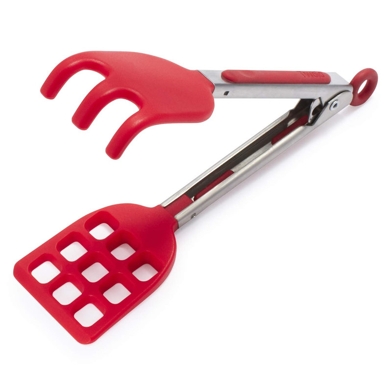 Mini pinces à gaufres Tovolo avec embouts en silicone pour gaufres et friteuse, Candy Apple Red