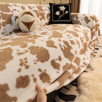 4-Seater Ultra-Thick Winter Soft Plush Couch Cover – Washable Furniture Protector for Dogs, Pets, Anti-Slip, Anti-Dust Sofa Cushion Cover, 133.86 x 66.93 Inches