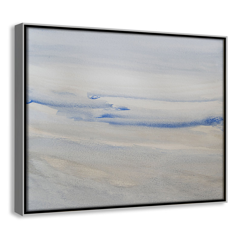 «Silent Direction Print» par S.H. Khân, Toile avec cadre, Flottant argent, L 15,5 po x H 12,5 po
