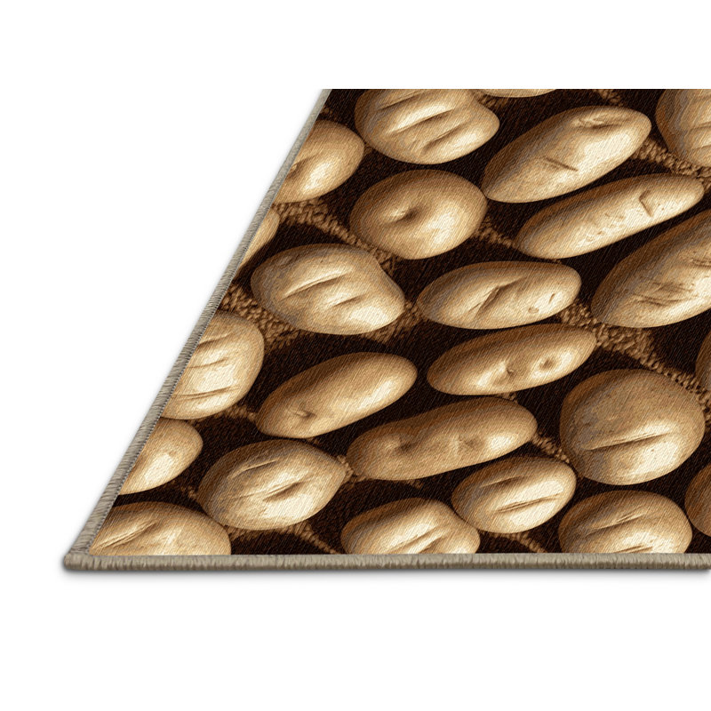 Tapis lavable avec pommes de terre et légumes, Rectangulaire 8 pi x 10 pi