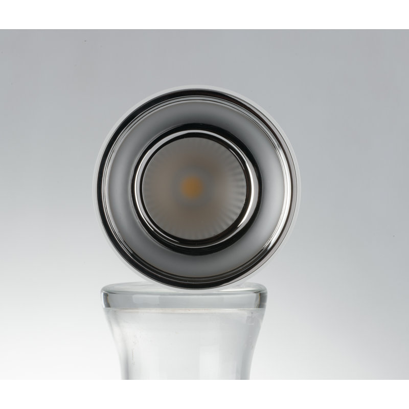Acrylic LED Flush Mount, White/Chrome