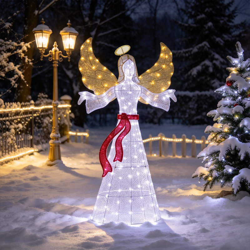 Décoration de Noël d'extérieur ange lumineux 65 "
