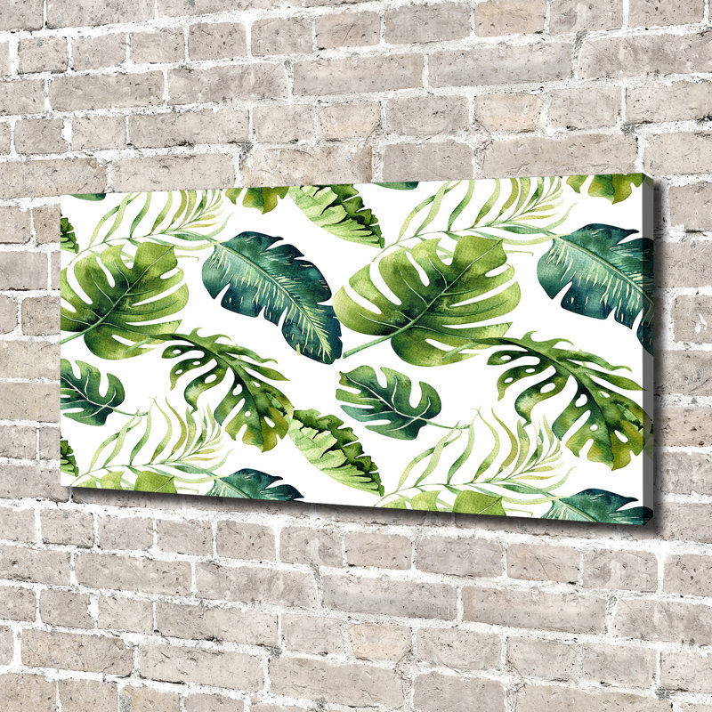 Tropical Leaves - No Frame Painting, Glass, 70cm H x 100cm W x 4cm D