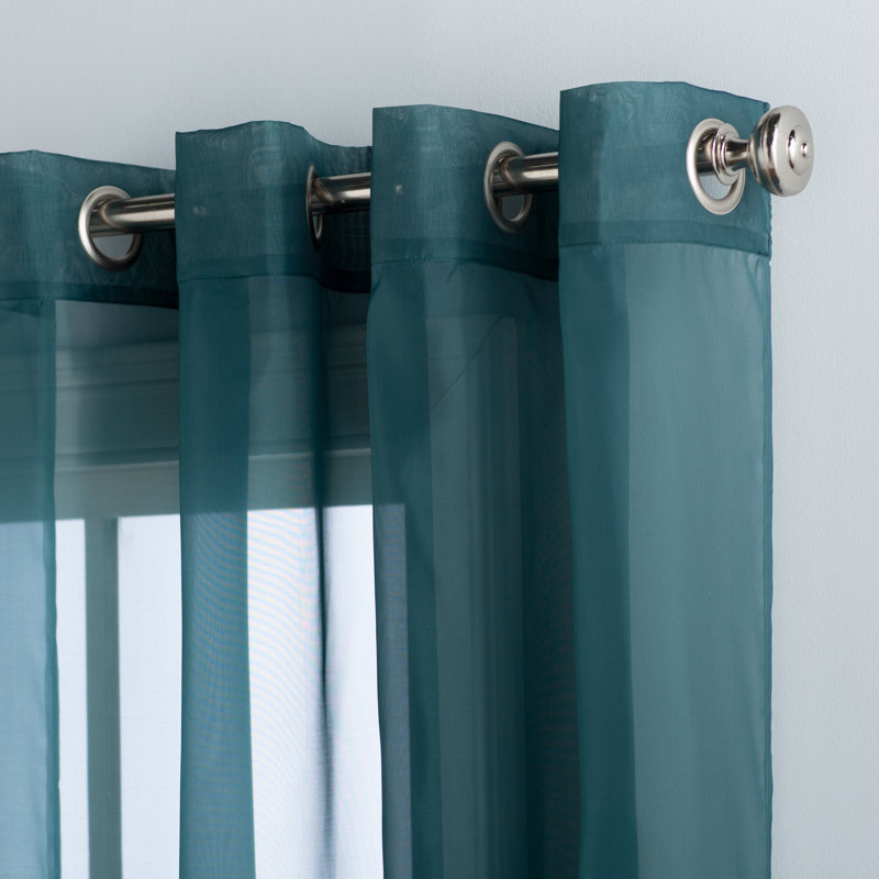 Panneau de rideau simple diaphane avec œillets - Basics by Wayfair ™, L 59 po x L 63 po, Coquille d'oeuf
