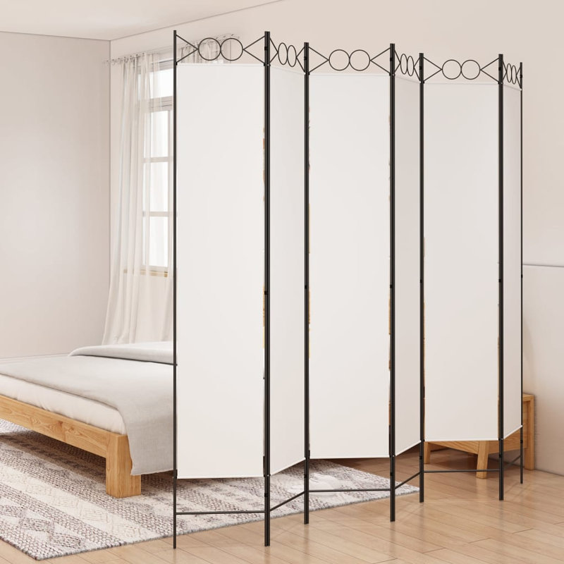 Casida Folding Room Divider, 240 x 220 cm, 6, Brown