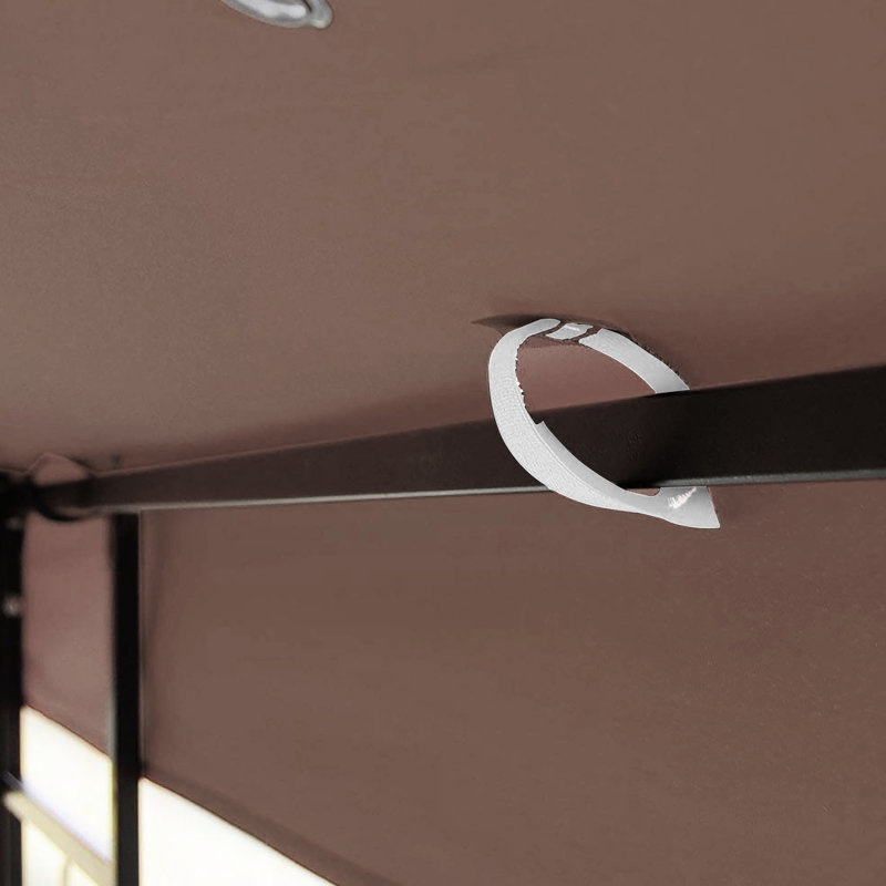 Auvent de remplacement pour pavillon de jardin 10 x 10 pi - à deux niveaux protégé, hydrofuge, résistant à la décoloration - 2 trous de drainage par côté et filet