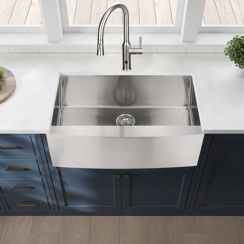 33"X21"X10" Apron Sink - Stainless Steel, Single Bowl, To Dents And Rust, Stain- Exterior Characteristic, Easy Clean, , 16 Gauge, Brushed Dents, Rust- & Surface Aspect, Gauge