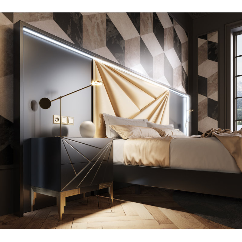 Piece Bedroom Set, King, 5 Pcs: Bed, 2 Nightstands, Dressers Mirror, Chest