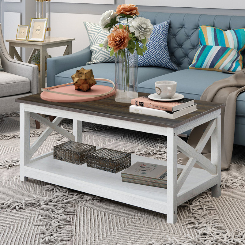Edwardson Coffee Table, Dark Walnut Top/Sargent Oak Base