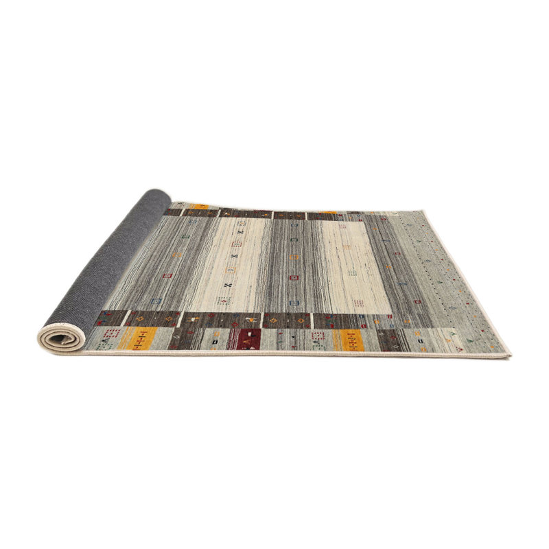 Tapis gris / beige Njourisenga, Carré 8 pi