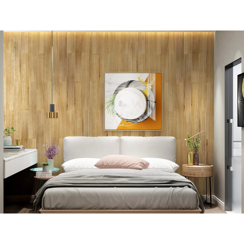 Panneau mural en bois récupéré auto-adhésif 5,04 po x 35,4 po brun