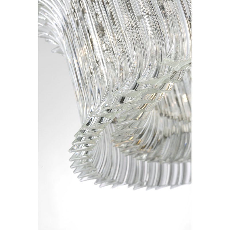 AERIN Rhine 36" Ring Chandelier with Crystal, Polished Nickel
