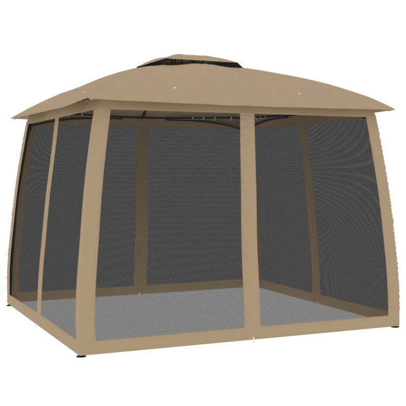 3m x 3m Powder Coated Steel Gazebo, Taupe