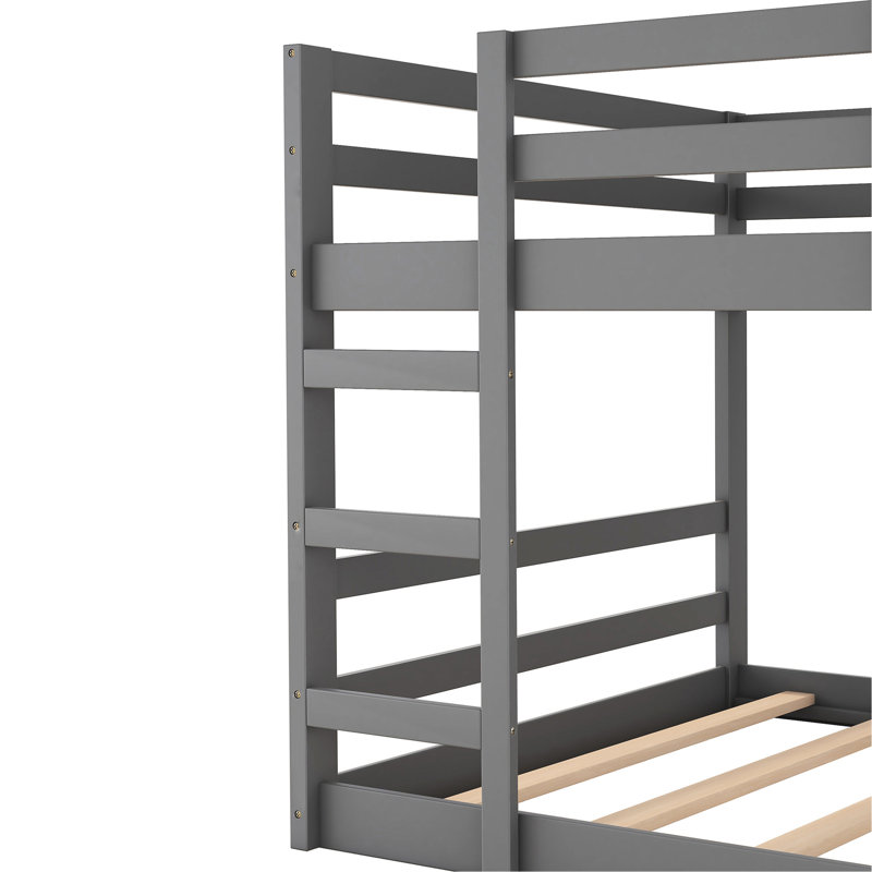 Gray Full Over Bunk Bed With Features - Solid Wood, Included, Enhances Bedroom In And Look, Included, Gray