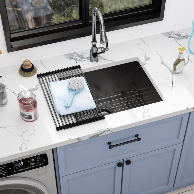 24" L x 18" W x 12" H Undermount Laundry Utility Sink Deep Basin 16 Gauge 304 Stainless Steel Sink Kitchen Sink