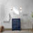 24 In. W X 20 D Navy Blue Bath Vanity With White Quartz Surface, Faucet, 18 Mirror - And Scratch & Stain For A Fascinating Experience Relaxing